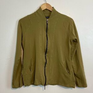 Matthildur Olive Green Zip-Up Jacket | Small | Made in Peru Pima Cotton Blend